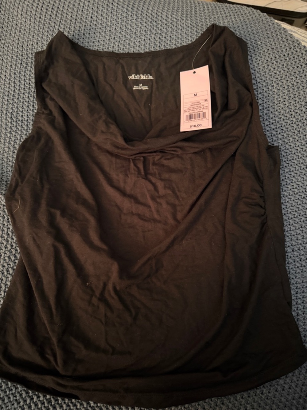 wild fable Black Cowl Neck Sleeveless Tank